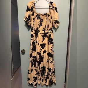 JODIFL Black and Cream Floral Jumpsuit